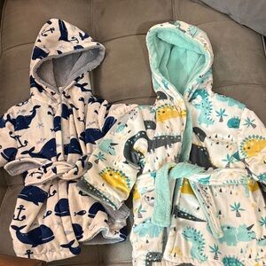 Kids Hooded Bathrobes with Fun Prints
